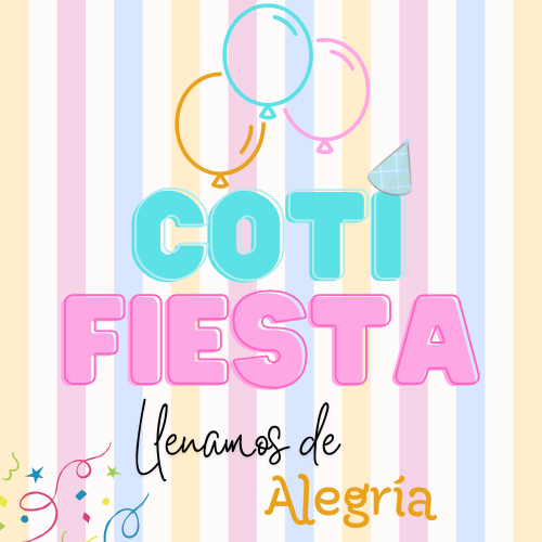 Logotipo de Cotifiesta: un ícono de confeti estilizado.